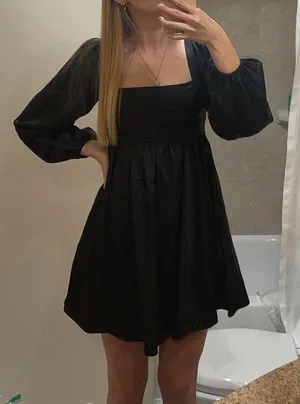 Abercrombie NWOT Emerson Satin Long-sleeve Mini Dress thumbnail 3