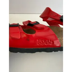 Birki’s by Birkenstock Havanna Sandal Women’s Sz 9 Patent Red Birko-Flor 3-Strap thumbnail 8