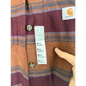 NWT Carhartt Rugged Flex Plaid Flannel Shirt Loose Fit Thermal Sleeve - S thumbnail 3