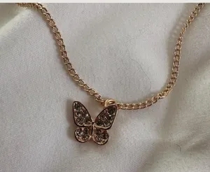 Butterfly necklace Gold thumbnail 2