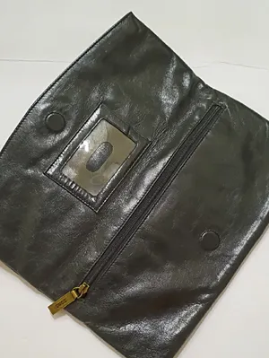 Hobo International Black Leather Clutch with Gold Ring Accent thumbnail 4