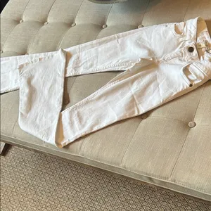 NWT Alice + Olivia Stacey Bell White BK Knee Seam Size 24 thumbnail 4