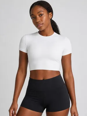 Lululemon Wundermost Ultra-Soft Nulu Cropped‎ T-Shirt White Size S thumbnail 1