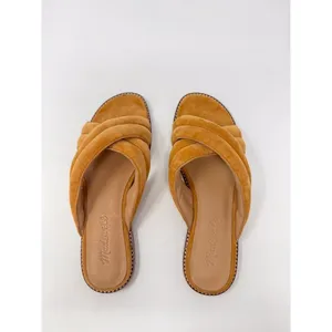 Madewell The Skyler Slide Womens Sandals Brown Suede Slip On Flat Puffy US 6.5 thumbnail 4