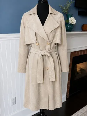 NWT BLANK NYC Womens Oversized Vegan Suede Trench Coat ~XS ~ Beige ~ GORGEOUS 🔥 thumbnail 6