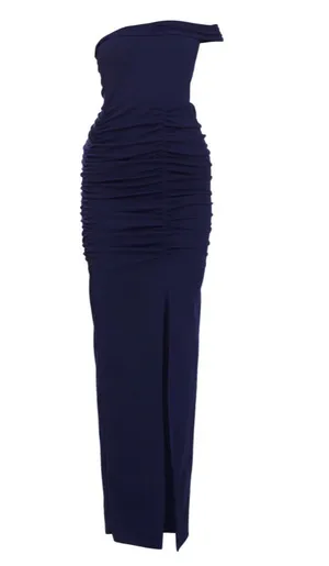 Pretty Little Thing Navy One Shoulder Midaxi Dress thumbnail 4