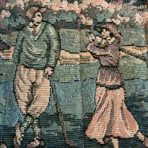 Vintage Embroidered Tapestry Clutch Golf Design With Man And Woman Awesome Bag thumbnail 2