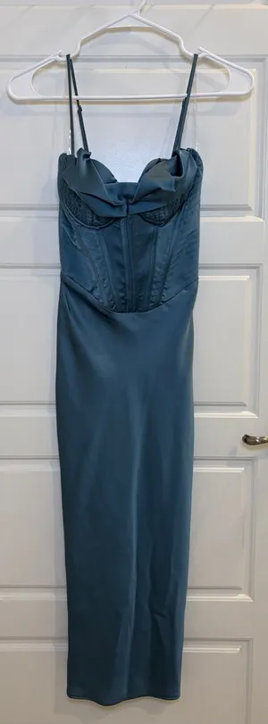 House of CB Myrna Aegean Blue Corset Midi Dress XS thumbnail 1