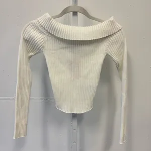 NWT Y2K Edikted White Ribbed Cowl Neck Sweater‎ XS thumbnail 3