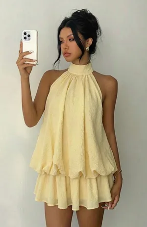 Shein Yellow Halter Dress thumbnail 1