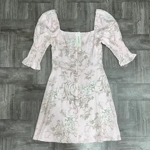 NEW Francesca’s Mi Ami Pink Puff Sleeve Dress Size XXS thumbnail 2