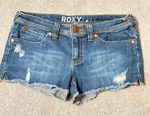 Roxy Distressed Blue Jean Shorts thumbnail 1