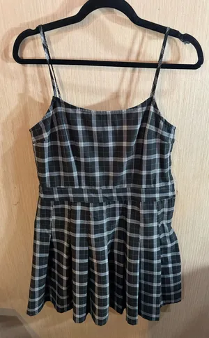Divided Black & White Plaid Spaghetti Strap Mini Dress Size Small thumbnail 1