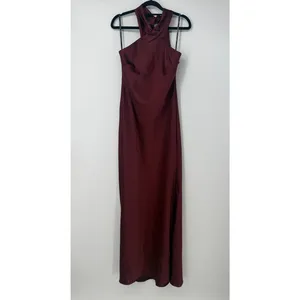 Lovely Twist Halter Maxi Column Dress LB025 Cabernet Womens Size XS thumbnail 2