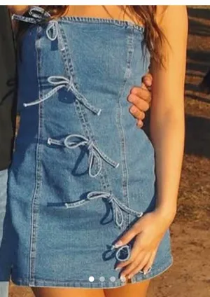Le lis Denim Strapless Dress thumbnail 1
