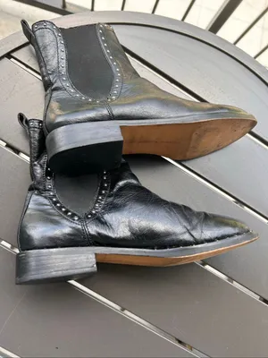 Rebecca Minkoff Sabeen Chelsea Black Studded Ankle Leather Boots 8M thumbnail 6