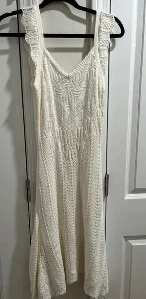 Freshman 1996 White Crochet Knit Dress thumbnail 1