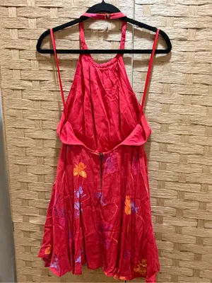 FREE PEOPLE Like A Flirt Backless Halter Floral Dress Size 6 Small Butterflies thumbnail 6