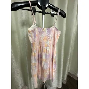 AUW Pastel Tie‎ Dye Milkmaid Mini Dress - Size M - Smocked Back & Button Front thumbnail 4