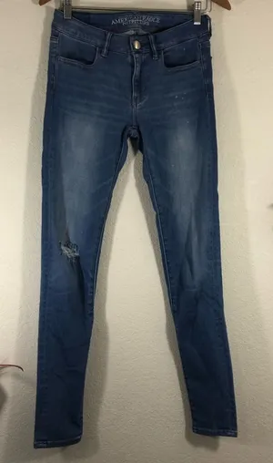 American Eagle AEO denim blue jegging skinny jeans 4 regular thumbnail 1