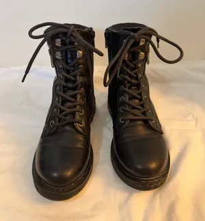BareTraps Black Lace-Up Ankle Boots with Side Zipper Detail thumbnail 1