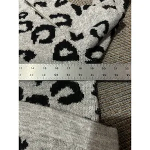 Abercrombie & Fitch Animal Print Tunic Sweater Gray/Black Women Medium Pullover thumbnail 6