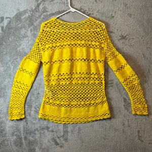 MAJE Crocheted Cotton Sweater‎ In Yellow Size 1 (Small) Boho Bohemian thumbnail 4