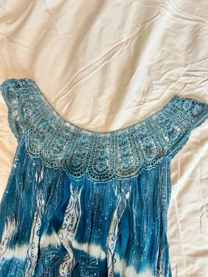 Shoreline Blue Tie-Dye Crochet Trim Sundress Size M thumbnail 5