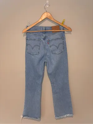 LEVI’S Ribcage High Rise Light Blue Light Wash Straight Leg‎ Women's Jeans Sz 27 thumbnail 2