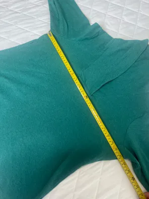 L.L.Bean Shawl Collar Pullover Top Womens Large Teal Long Sleeve Casual Layering thumbnail 5
