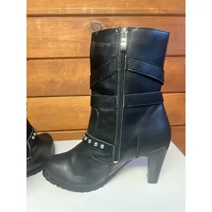 Ride Tec Women's 3 Buckle Riding Boots - Black* Leather * Heeled * Sz 10 thumbnail 3