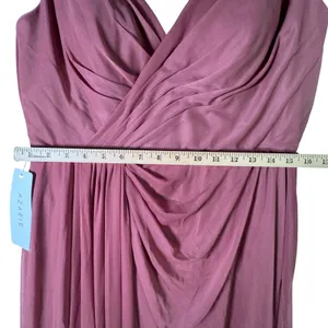 Azazie Evalin Chiffon Bridesmaid Dress Desert Rose Pink Size A14 Formal Maxi New thumbnail 8