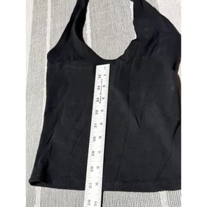 Zara Womens‎ Small Black Ribbed Halter Neck Crop Top Sleeveless Stretch Tank thumbnail 2