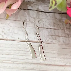 925 Mother of Pearl Inlay Dainty Earrings thumbnail 4
