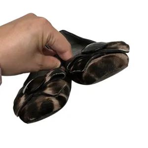 Stuart Weitzman Leopard Calf Hair Gemstone Bow Ballet Flats Brown Black 6.5M thumbnail 7