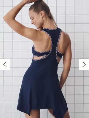 Gola x Anthropologie Sun’s Out Mini Dress Navy Floral Trim Athletic Dress Size M thumbnail 2