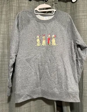Custom Christmas sweater Gray Size M thumbnail 1