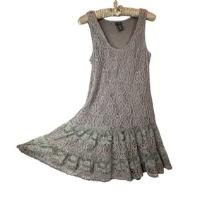 Vintage Y2K Daytrip‎ Dress L Buckle Fairy Festival Crochet Lace Overlay Tiered thumbnail 2