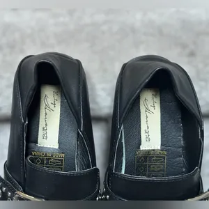 Preppy Vintage Havana Black Leather Maureen Studded‎ Buckle Loafers Women 6.5 thumbnail 6