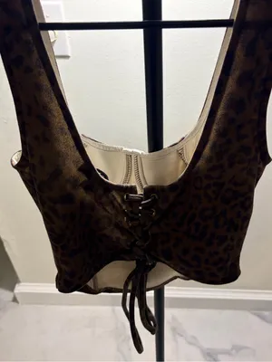 PrettyGarbage Leopard Print Bustier Top thumbnail 6