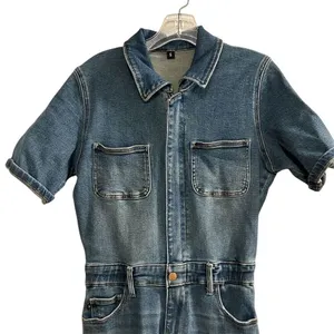 Judy Blue Women's Denim Jumpsuit Size S Casual Short Sleeve‎ Blue thumbnail 15