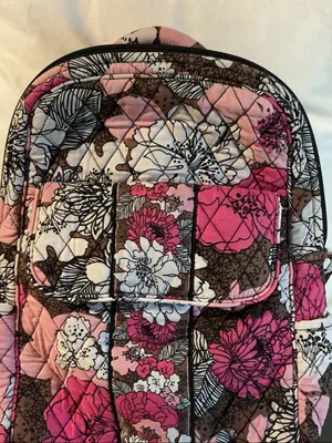 Vera Bradley Pink & Brown Quilted Floral Backpack thumbnail 2