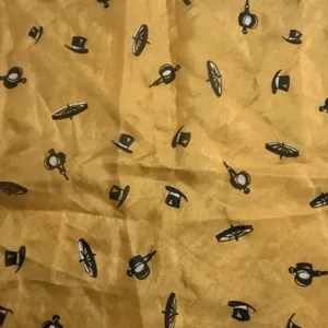 Horse Carriage Yellow Rolled Edges Hand Stitched 17" Square Scarf, 1950s, MCM thumbnail 9