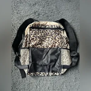 APL packable cream, black and leopard backpack thumbnail 5