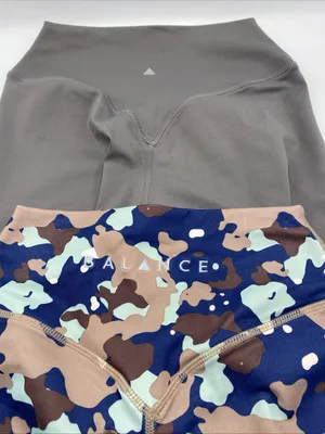 Balance Athletica Yoga Pants Small High Waisted Gray Blue Camo Gym CrossFit 2 thumbnail 2