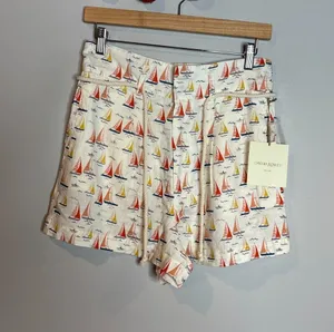 NWT Cynthia Rowley linen sailboat shorts thumbnail 1