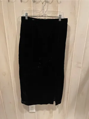 Cute black velvet vintage 80s maxi skirt whimsigoth coquette siren lined thumbnail 7