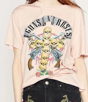 Daydreamer x Revolve Guns & Roses Pink Band Tee Small $90 thumbnail 1