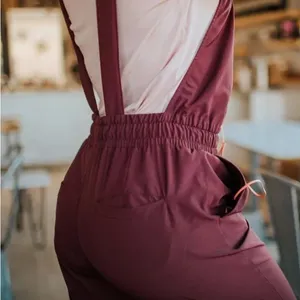 Albion Classic Overall Jumpsuit Burgundy Wine Adjustable Strap Jogger Tall thumbnail 2