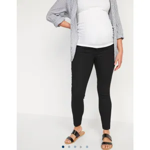 NEW Black‎ Maternity Rollover-Panel 360° Stretch Super-Skinny Jeans in 2 Short thumbnail 2